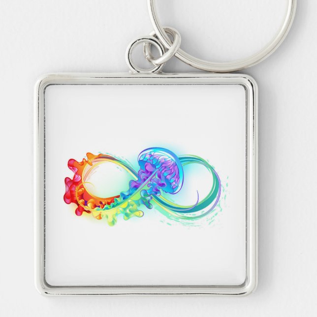 Unendlichkeit mit Rainbow Jellyfish Schlüsselanhänger (Vorne)