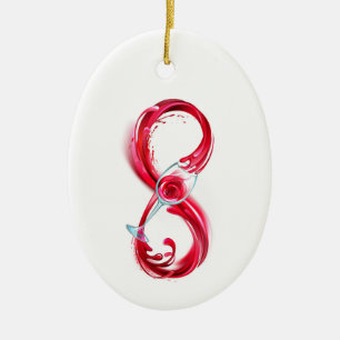 Unendlichkeit mit Rotwein Keramik Ornament