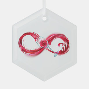 Unendlichkeit mit Rotwein Ornament Aus Glas