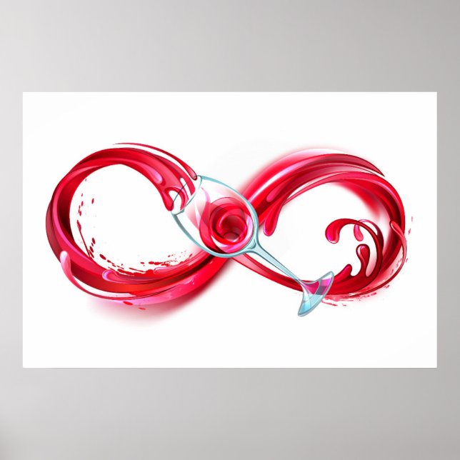 Unendlichkeit mit Rotwein Poster (Vorne)