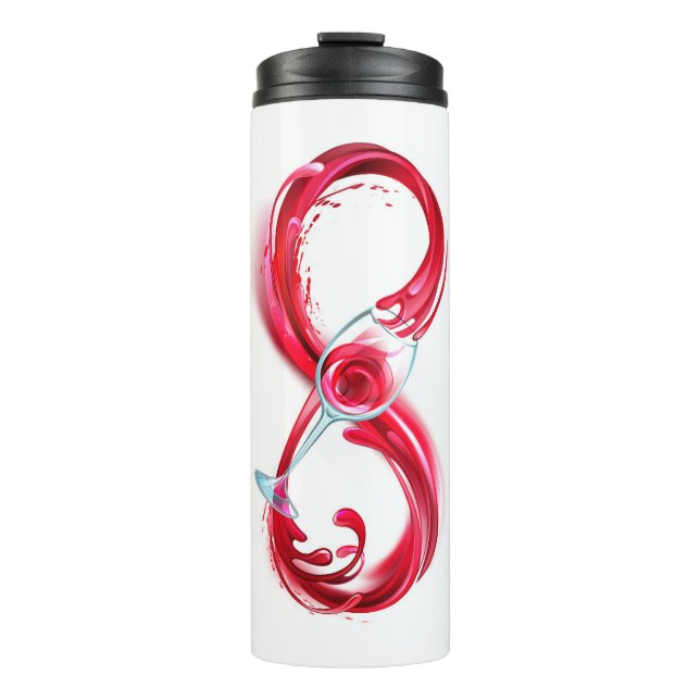 Unendlichkeit mit Rotwein Thermosbecher (Vorderseite)