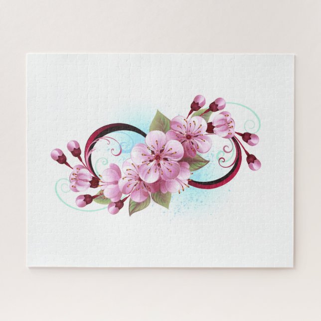 Unendlichkeit mit Sakura Blossom-Blume (Horizontal)