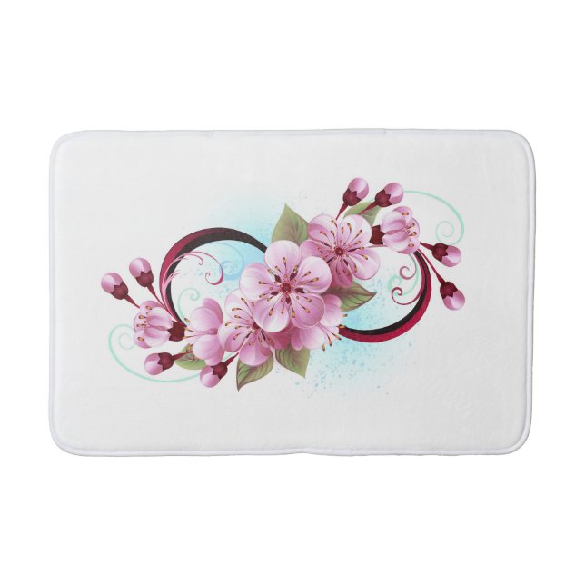 Unendlichkeit mit Sakura Blossom-Blume Badematte (Vorderseite)