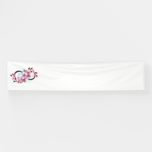 Unendlichkeit mit Sakura Blossom-Blume Banner (Horizontal)