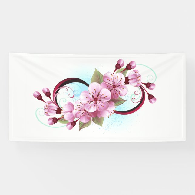 Unendlichkeit mit Sakura Blossom-Blume Banner (Horizontal)