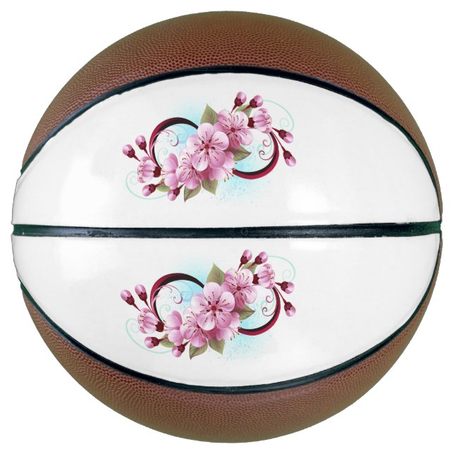 Unendlichkeit mit Sakura Blossom-Blume Basketball (Vorderseite)