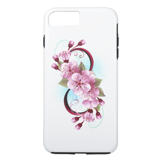 Unendlichkeit mit Sakura Blossom-Blume Case-Mate iPhone Hülle (Rückseite)