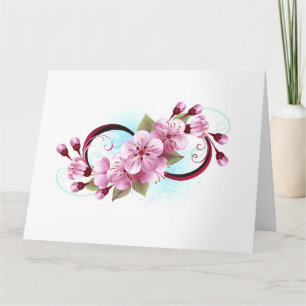 Unendlichkeit mit Sakura Blossom-Blume Dankeskarte