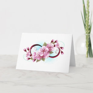 Unendlichkeit mit Sakura Blossom-Blume Dankeskarte
