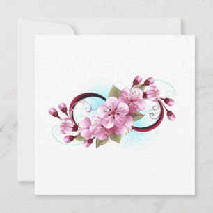 Unendlichkeit mit Sakura Blossom-Blume Dankeskarte