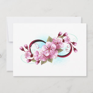 Unendlichkeit mit Sakura Blossom-Blume Dankeskarte
