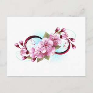 Unendlichkeit mit Sakura Blossom-Blume Einladungspostkarte
