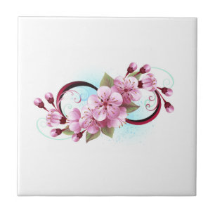Unendlichkeit mit Sakura Blossom-Blume Fliese
