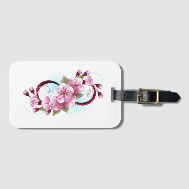Unendlichkeit mit Sakura Blossom-Blume Gepäckanhänger (Vorderseite (Horizontal))