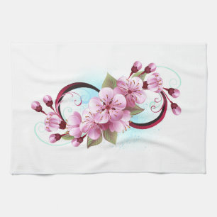 Unendlichkeit mit Sakura Blossom-Blume Geschirrtuch