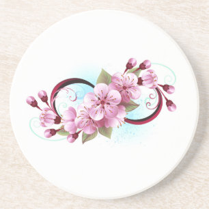 Unendlichkeit mit Sakura Blossom-Blume Getränkeuntersetzer