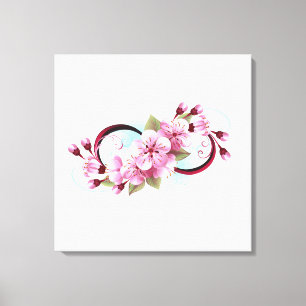 Unendlichkeit mit Sakura Blossom-Blume Leinwanddruck