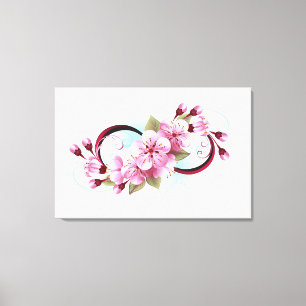 Unendlichkeit mit Sakura Blossom-Blume Leinwanddruck