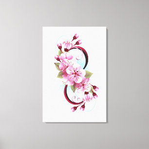 Unendlichkeit mit Sakura Blossom-Blume Leinwanddruck