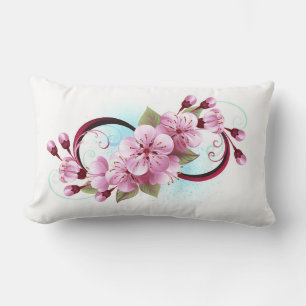 Unendlichkeit mit Sakura Blossom-Blume Lendenkissen