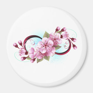 Unendlichkeit mit Sakura Blossom-Blume Magnet