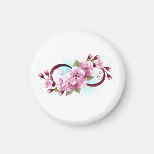Unendlichkeit mit Sakura Blossom-Blume Magnet