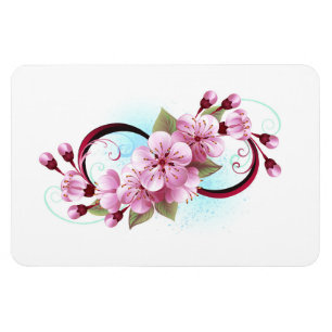 Unendlichkeit mit Sakura Blossom-Blume Magnet