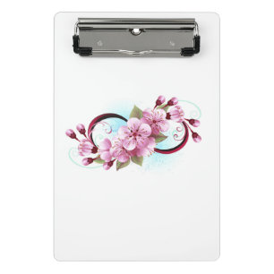 Unendlichkeit mit Sakura Blossom-Blume Mini Klemmbrett