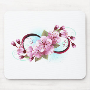 Unendlichkeit mit Sakura Blossom-Blume Mousepad