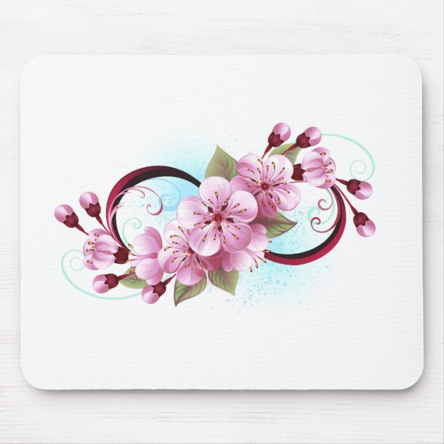 Unendlichkeit mit Sakura Blossom-Blume Mousepad (Vorne)