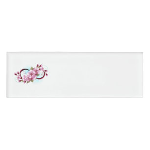 Unendlichkeit mit Sakura Blossom-Blume Namenschild