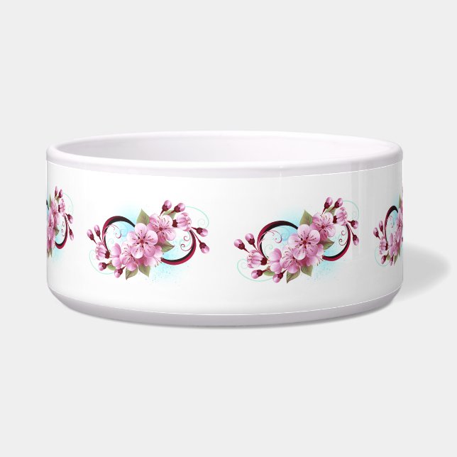 Unendlichkeit mit Sakura Blossom-Blume Napf (Vorderseite)