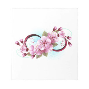 Unendlichkeit mit Sakura Blossom-Blume Notizblock