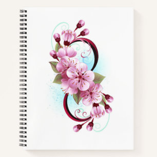 Unendlichkeit mit Sakura Blossom-Blume Notizbuch