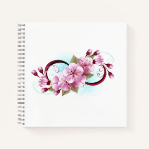 Unendlichkeit mit Sakura Blossom-Blume Notizbuch