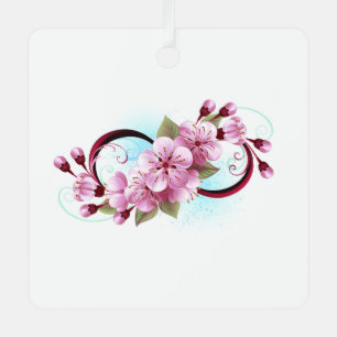 Unendlichkeit mit Sakura Blossom-Blume Ornament Aus Metall