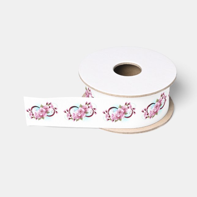 Unendlichkeit mit Sakura Blossom-Blume Ripsband (Spule)