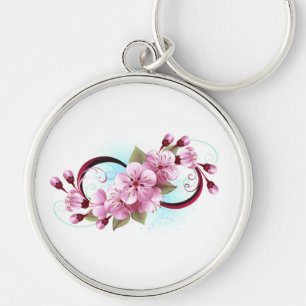 Unendlichkeit mit Sakura Blossom-Blume Schlüsselanhänger