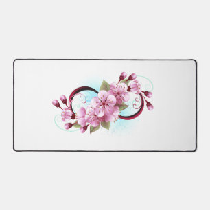 Unendlichkeit mit Sakura Blossom-Blume Schreibtischunterlage