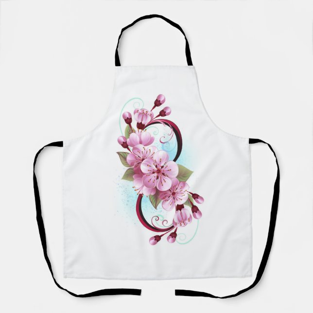 Unendlichkeit mit Sakura Blossom-Blume Schürze (Vorderseite)