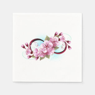 Unendlichkeit mit Sakura Blossom-Blume Serviette