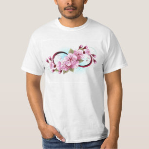 Unendlichkeit mit Sakura Blossom-Blume T-Shirt
