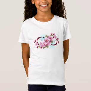 Unendlichkeit mit Sakura Blossom-Blume T-Shirt