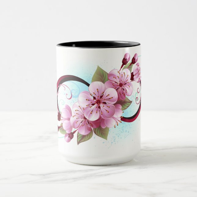 Unendlichkeit mit Sakura Blossom-Blume Tasse (Zentrum)