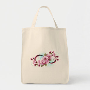 Unendlichkeit mit Sakura Blossom-Blume Tragetasche