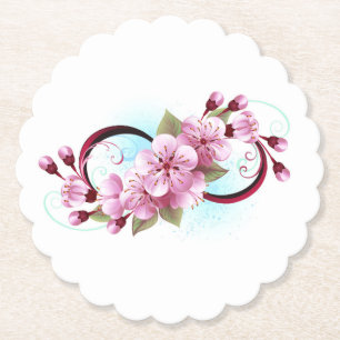 Unendlichkeit mit Sakura Blossom-Blume Untersetzer