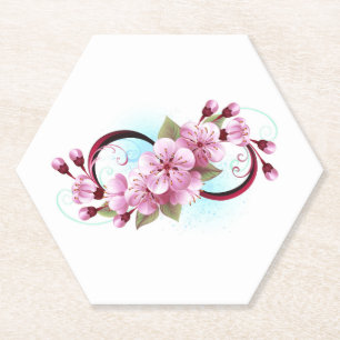 Unendlichkeit mit Sakura Blossom-Blume Untersetzer