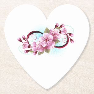 Unendlichkeit mit Sakura Blossom-Blume Untersetzer
