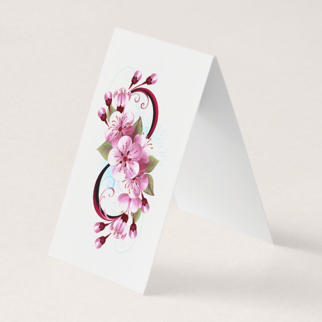 Unendlichkeit mit Sakura Blossom-Blume Visitenkarten (Rückseite)