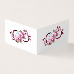 Unendlichkeit mit Sakura Blossom-Blume Visitenkarten